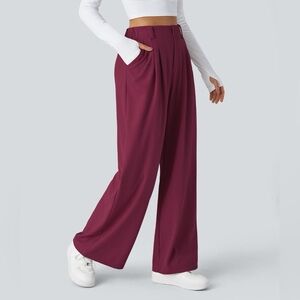 Halara Wide Leg High Waisted Stretch Trouser HaloTek Air Flowy Pants Size XL NWT